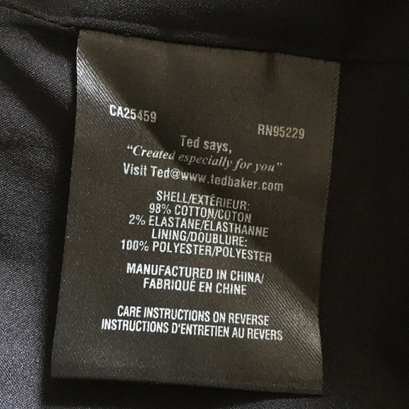 TED BAKER Elva Black Stretch Cotton Embellished Front Dress 3 - Picture 7 of 7